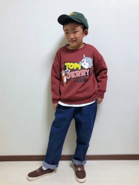「Right-on（ライトオン）のアイテム（スウェット）」を使った、haru🌸さん（キッズ・123cm）の秋コーディネート