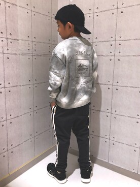 「CAMP7（キャンプセブン）のアイテム（スウェット）」を使った、haru🌸さん（キッズ・123cm）の秋コーディネート