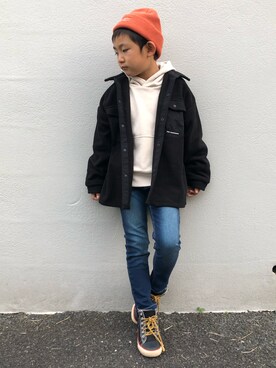 「CAMP7（キャンプセブン）のアイテム（ジャケット/アウター）」を使った、haru🌸さん（キッズ・123cm）の秋コーディネート
