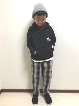 「Right-on（ライトオン）のアイテム（ニットキャップ/ビーニー）」を使った、haru🌸さん（キッズ・123cm）の秋コーディネート