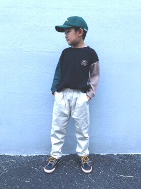 「MPS（エムピーエス）のアイテム（帽子）」を使った、haru🌸さん（キッズ・123cm）の秋コーディネート