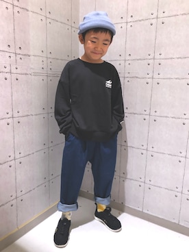 「CAMP7（キャンプセブン）のアイテム（スウェット）」を使った、haru🌸さん（キッズ・123cm）の秋コーディネート