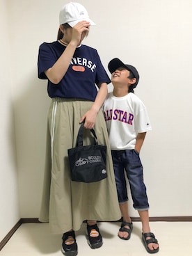 「CAMP7（キャンプセブン）のアイテム」を使った、haru🌸さん（キッズ・127cm）の夏コーディネート