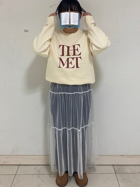 「Samansa Mos2 blue（サマンサモスモスブルー）のアイテム（スウェット）」を使った、bonさん（レディース・153cm）の冬コーディネート