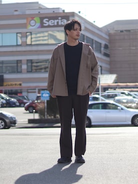 「BACK NUMBER（バックナンバー）のアイテム（スラックス）」を使った、はりーさん（メンズ・176cm）の冬コーディネート