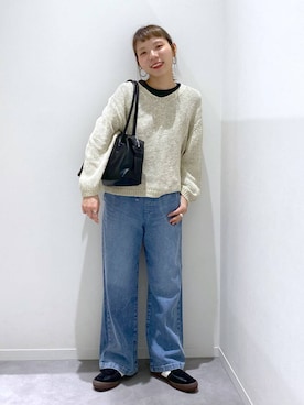 「GLOBAL WORK（グローバルワーク）のエアかるクラシックスニーカー/135751（スニーカー、ブラック系）」を使った、ちゃんさん（レディース・155cm）の春コーディネート