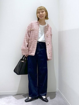 「GLOBAL WORK（グローバルワーク）のGOODデニムバギーパンツ/498388（デニムパンツ）」を使った、ちゃんさん（レディース・155cm・20代）の秋コーディネート