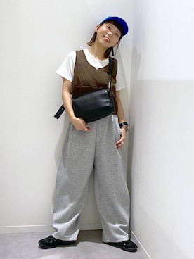 「GLOBAL WORK（グローバルワーク）のアイテム（キャップ）」を使った、ちゃんさん（レディース・155cm）の夏コーディネート