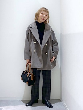「アイテム（チェスターコート）」を使った、ちゃんさん（レディース・155cm・20代）の冬コーディネート