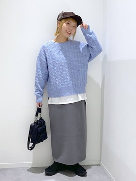 「おでかけ」｜「アイテム（キャップ）」を使った、ちゃんさん（レディース・155cm）の秋コーディネート