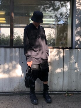 「WHITELAND（ホワイトランド）のアイテム（バッグ）」を使った、アライトモヤさん（メンズ・170cm）の夏コーディネート