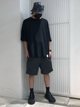 「DANKE SCHON（ダンケシェーン）のアイテム（帽子）」を使った、アライトモヤさん（メンズ・170cm）の夏コーディネート