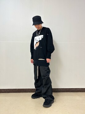 「JULIUS（ユリウス）のアイテム（アクセサリー）」を使った、アライトモヤさん（メンズ・170cm）の冬コーディネート