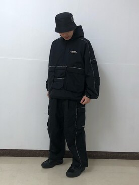 「BlackEyePatch（ブラックアイパッチ）のアイテム（ジャケット/アウター）」を使った、アライトモヤさん（メンズ・170cm）の秋コーディネート