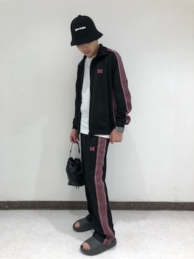 「WHITELAND（ホワイトランド）のアイテム（バッグ）」を使った、アライトモヤさん（メンズ・170cm）の夏コーディネート