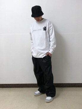 「DANKE SCHON（ダンケシェーン）のアイテム（スラックス）」を使った、アライトモヤさん（メンズ・170cm）の冬コーディネート
