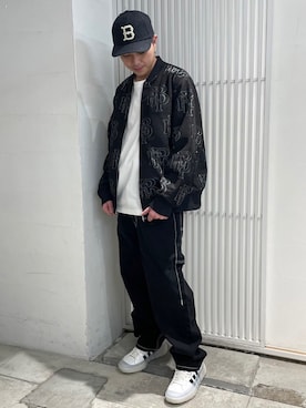 「BlackEyePatch（ブラックアイパッチ）のアイテム（ジャケット/アウター）」を使った、アライトモヤさん（メンズ・170cm）の冬コーディネート