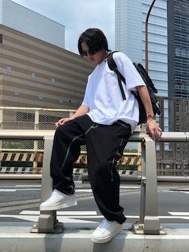 「L.H.P（エルエイチピー）のアイテム（トップス）」を使った、アライトモヤさん（メンズ・170cm）の夏コーディネート