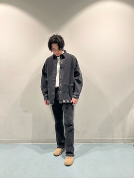 「DANKE SCHON（ダンケシェーン）のアイテム（デニムジャケット）」を使った、アライトモヤさん（メンズ・170cm）の冬コーディネート