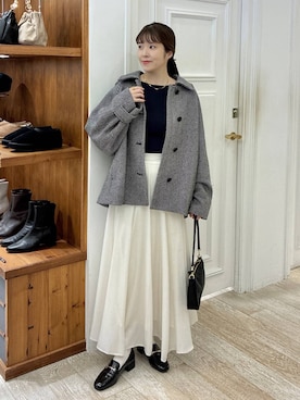 「アイテム（バレッタ/ヘアクリップ）」を使った、mariさん（レディース・159cm・30代）の秋コーディネート