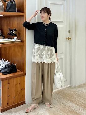 「スラックス」｜「アイテム（ワンピース/ドレス）」を使った、mariさん（レディース・159cm）の秋コーディネート