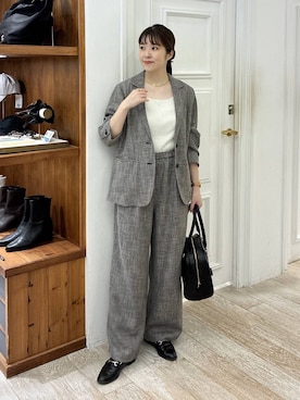 「アイテム（バレッタ/ヘアクリップ）」を使った、mariさん（レディース・159cm）の秋コーディネート