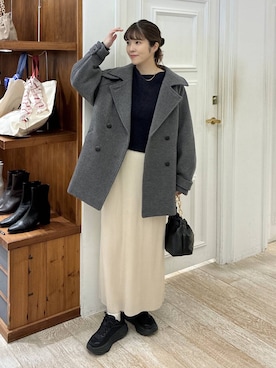 「アイテム（ピーコート）」を使った、mariさん（レディース・159cm・30代）の秋コーディネート