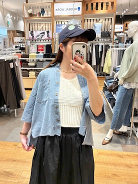 「アイテム（キャップ）」を使った、mariさん（レディース・159cm）の春コーディネート
