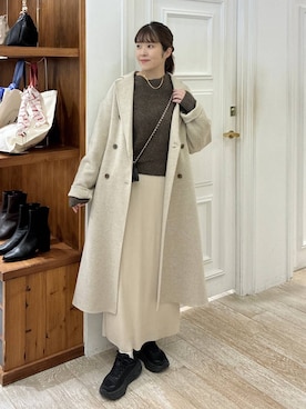 「アイテム（チェスターコート）」を使った、mariさん（レディース・159cm）の秋コーディネート