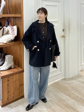 「アイテム（ピーコート）」を使った、mariさん（レディース・159cm・30代）の冬コーディネート