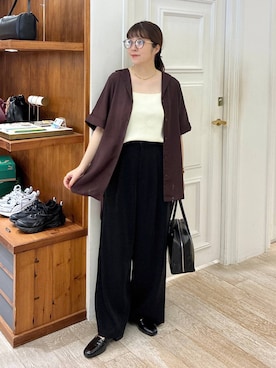 「A part by（アパートバイ）のシアーカイキンBIGシャツ（シャツ/ブラウス）」を使った、mariさん（レディース・159cm・30代）の夏コーディネート