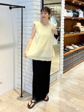 「A part by（アパートバイ）のソフトスクエアバッグ（ハンドバッグ）」を使った、mariさん（レディース・159cm・30代）の夏コーディネート
