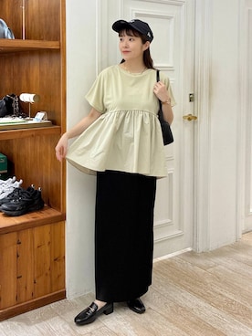 「アイテム（ローファー）」を使った、mariさん（レディース・159cm・30代）の夏コーディネート