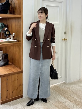 「アイテム（デニムスカート）」を使った、mariさん（レディース・159cm・30代）の秋コーディネート