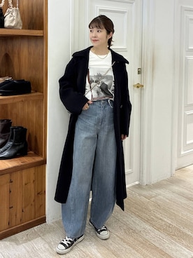 「アイテム（ステンカラーコート）」を使った、mariさん（レディース・159cm・30代）の秋コーディネート