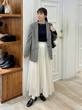 「アイテム（バレッタ/ヘアクリップ）」を使った、mariさん（レディース・159cm・30代）の秋コーディネート