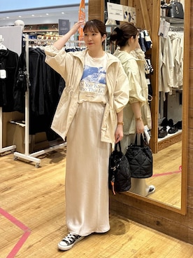 「アイテム（パーカー）」を使った、mariさん（レディース・159cm・30代）の春コーディネート