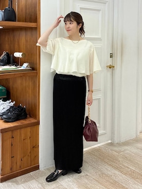 「アイテム（ローファー）」を使った、mariさん（レディース・159cm・30代）の夏コーディネート