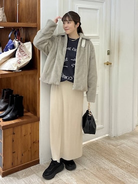 「apart by lowrys」｜「アイテム（その他アウター）」を使った、mariさん（レディース・159cm）の秋コーディネート