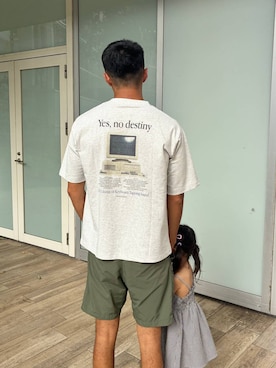 「GLOBAL WORK（グローバルワーク）の90'sガジェットT半袖/740439（Tシャツ/カットソー、グレー系）」を使った、mariさん（レディース・159cm）の夏コーディネート