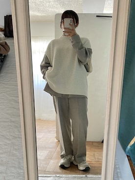 「ニットベスト」｜「アイテム（セットアップ）」を使った、tarouさん（レディース・154cm）の秋コーディネート