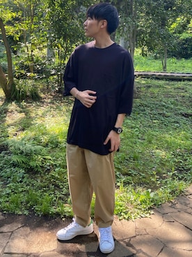 「アイテム（その他、グリーン系）」を使った、ともきさん（メンズ・170cm）の夏コーディネート