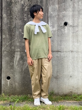 「アイテム（その他、グリーン系）」を使った、ともきさん（メンズ・170cm）の夏コーディネート