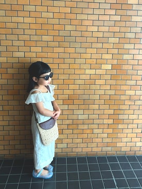 「Hawkins（ホーキンス）のHAWKINS ホーキンス 14-20 JELLY ジェリー HK25201 DISNEY FROZEN BLUE（サンダル）」を使った、1683さん（キッズ・100cm）の夏コーディネート