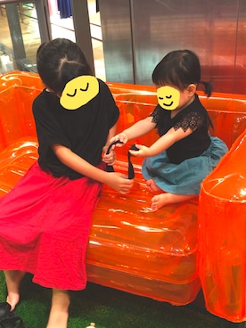 「petit main（プティマイン）のアイテム（スカート）」を使った、1683さん（キッズ・110cm）の夏コーディネート