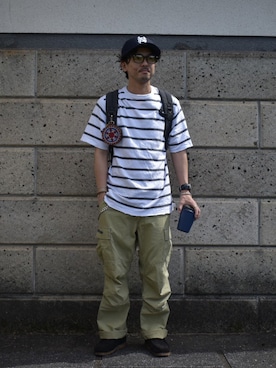 「WTAPS（ダブルタップス）のアイテム」を使った、ゆうきしさん（メンズ・165cm）の夏コーディネート