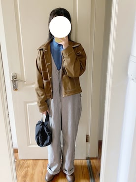 「アイテム（スウェット、ブルー系）」を使った、yiigogoさん（レディース・161cm）の冬コーディネート