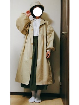 「ハット」｜「アイテム（トレンチコート）」を使った、みぃこさん（レディース・164cm）の春コーディネート