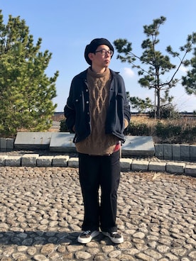 「FACETASM（ファセッタズム）のアイテム（ジャケット/アウター）」を使った、Heroさん（メンズ・173cm）の冬コーディネート