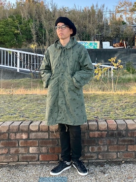 「アイテム（ハンチング/ベレー帽）」を使った、Heroさん（メンズ・173cm）の秋コーディネート